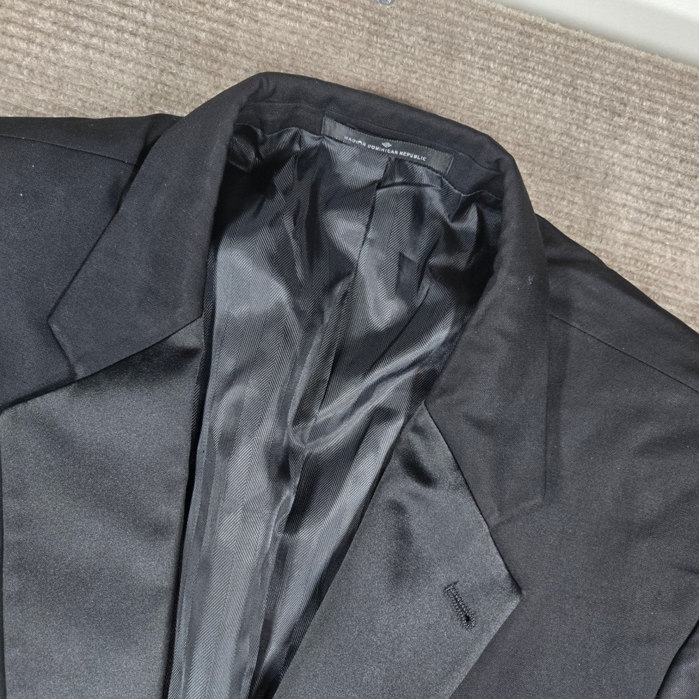 Joseph Abboud Mens 48R Black Loro Piana Super 120s Wool Tuxedo Blazer Jacket‎